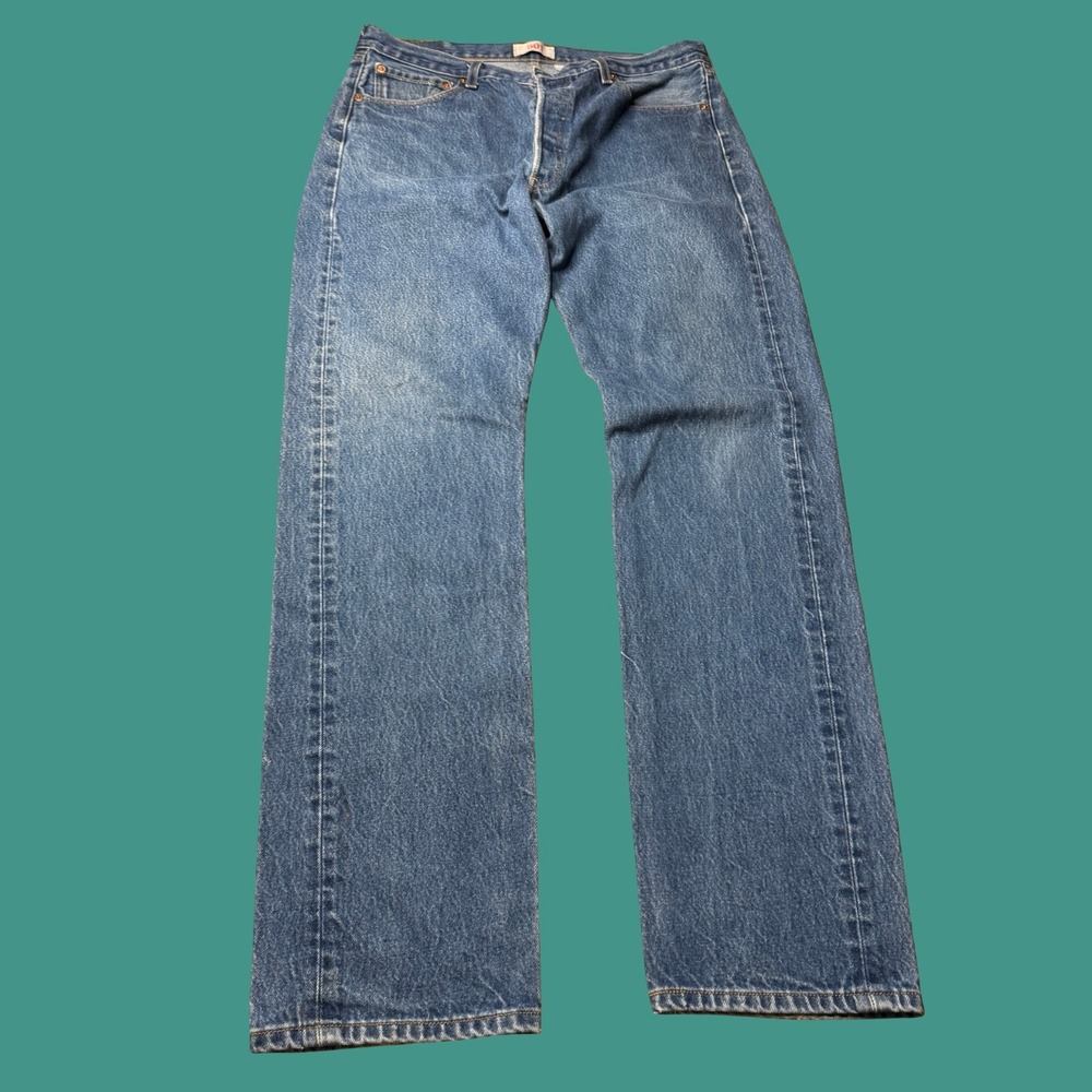 Y2K Levi's 501XX Mens Jeans 36x38 Blue Straight Leg Denim Button Fly Workwear